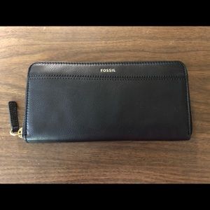 Fossil Teigen Zip Around Cowhide Leather Wallet